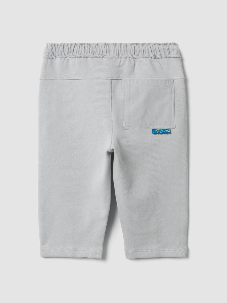 Pantaloni jogger over fit grigi in puro cotone per bimbo_1