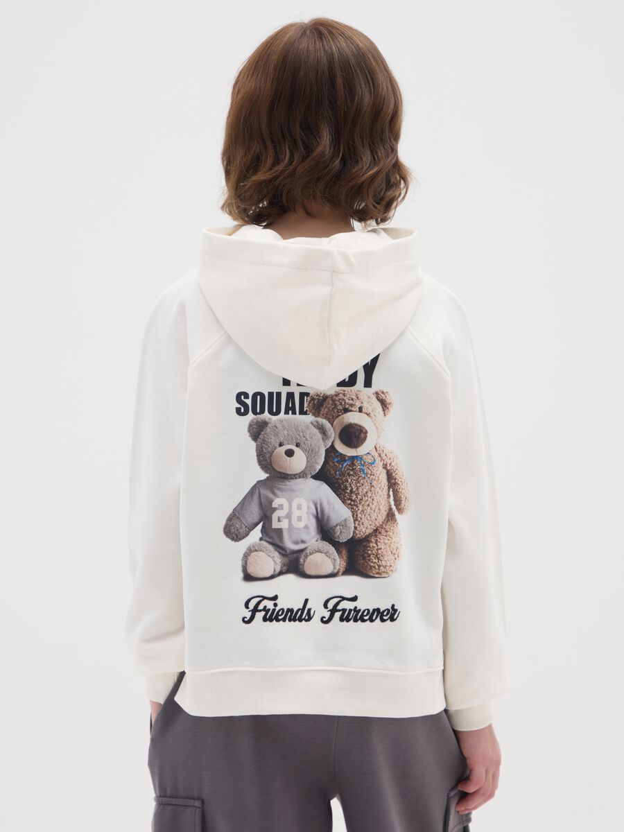 Felpa bianco in cotone con cappuccio_1