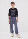 Grey organic cotton jogger trousers for boys, relaxed fit_0