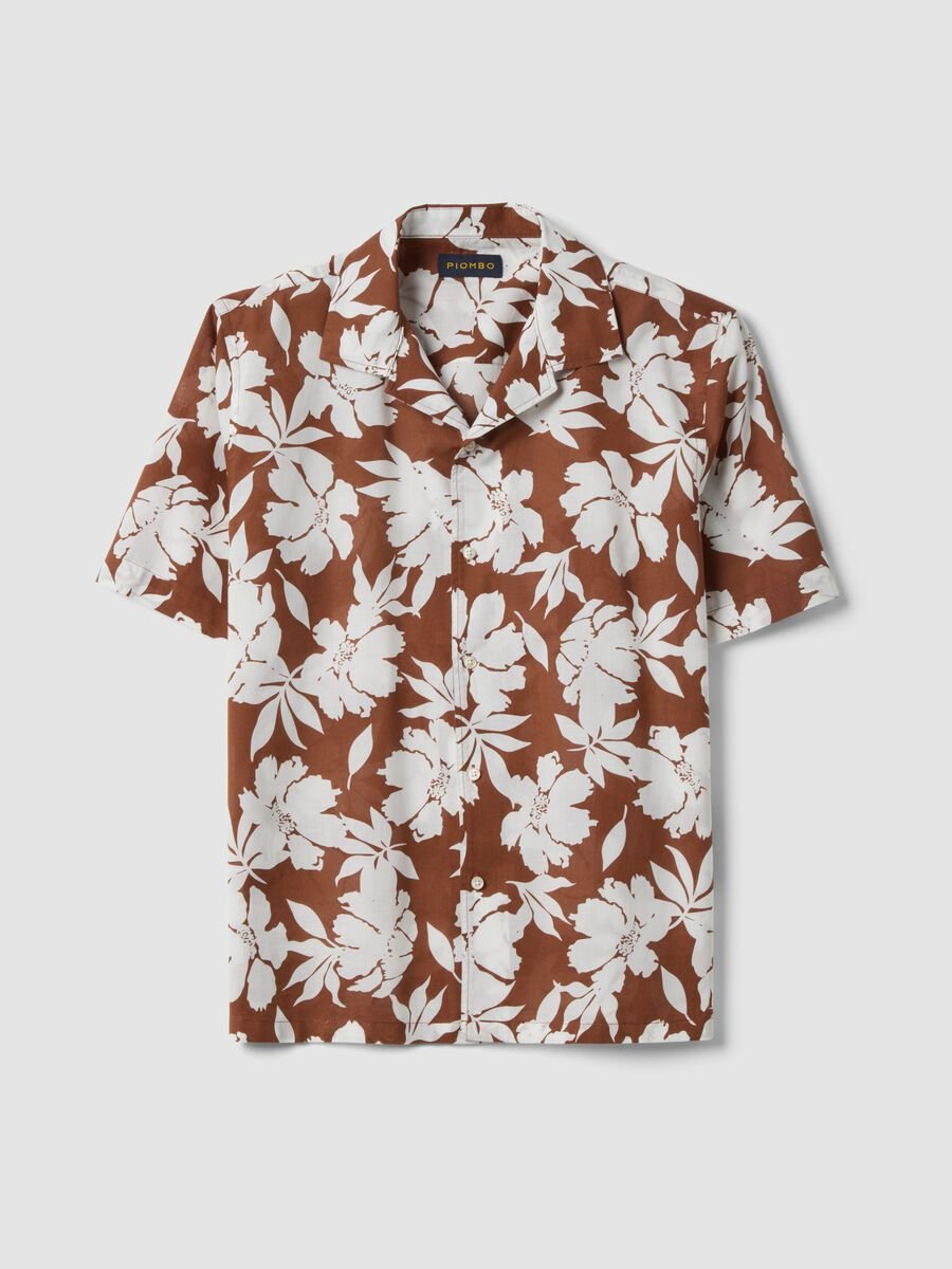 Camicia in puro cotone multicolor regular fit con motivo floreale_4
