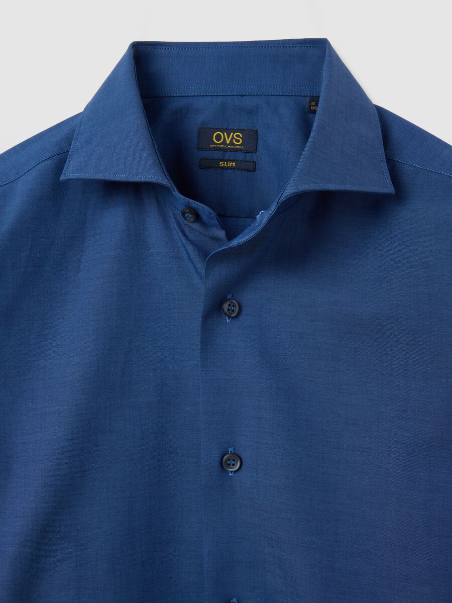 Slim Blue Cotton Shirt_5
