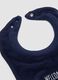 2-pack blue and white organic cotton-blend bibs with embroidery_1