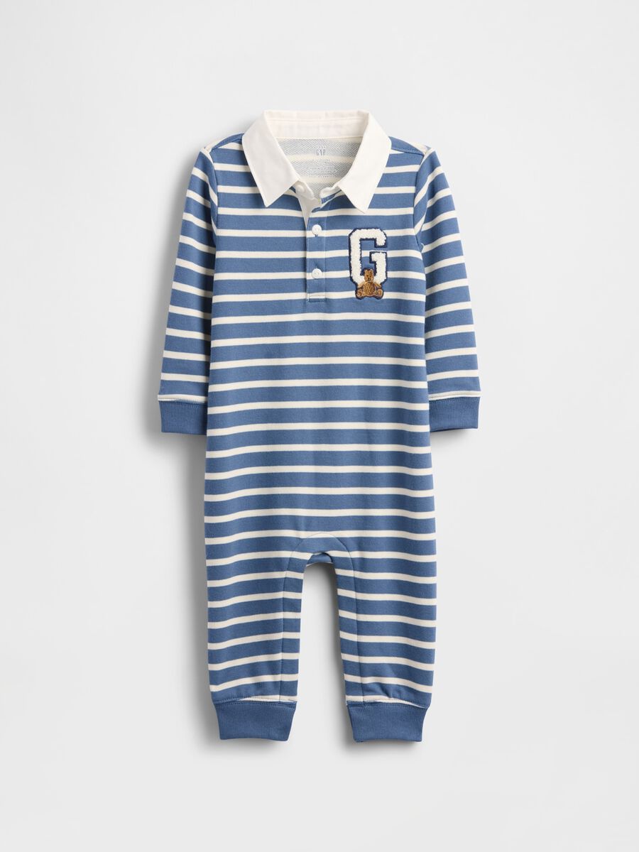 Blue striped cotton jumpsuit_0