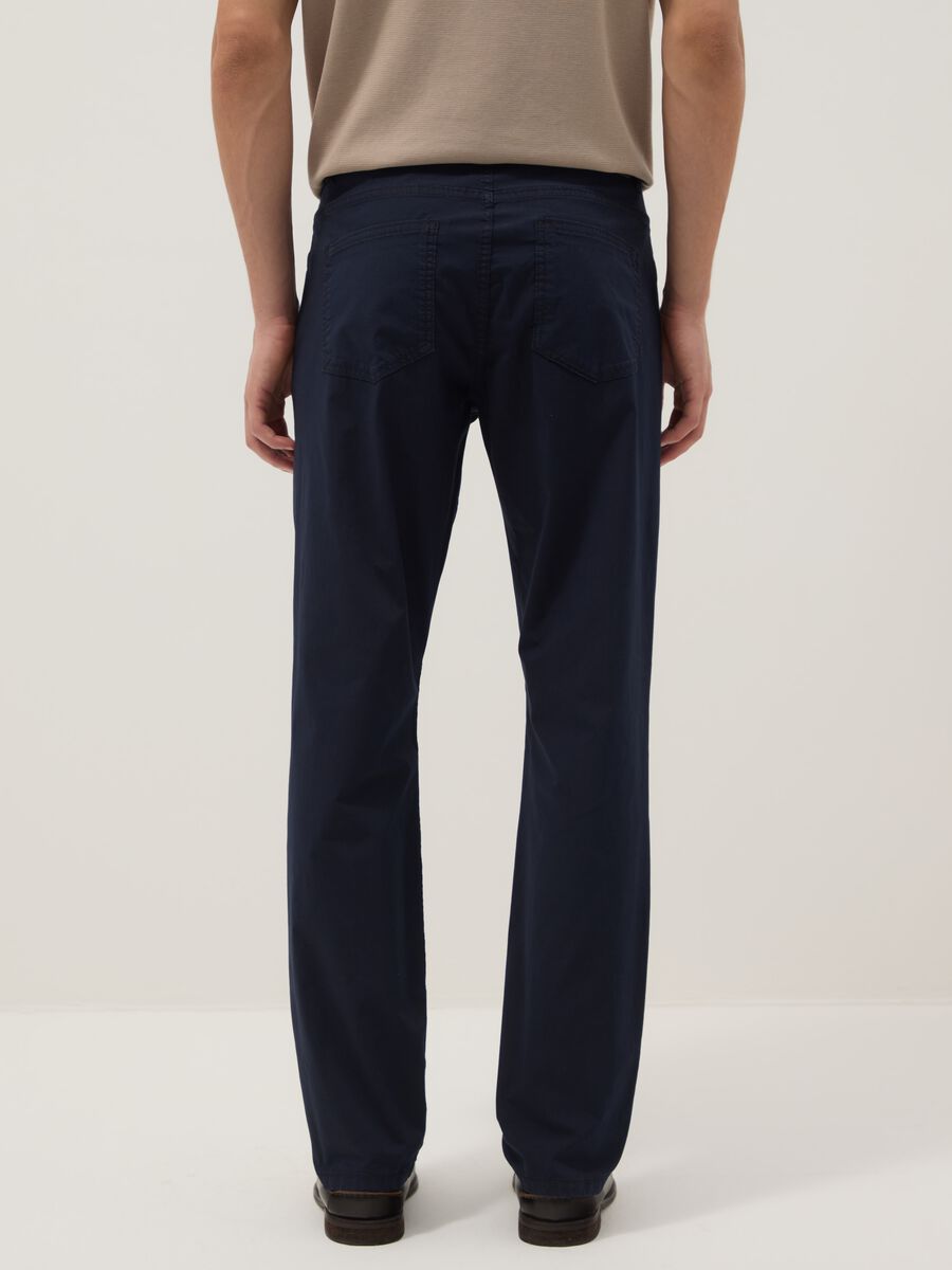 Slim Fit Stretch Cotton Blue Trousers_2