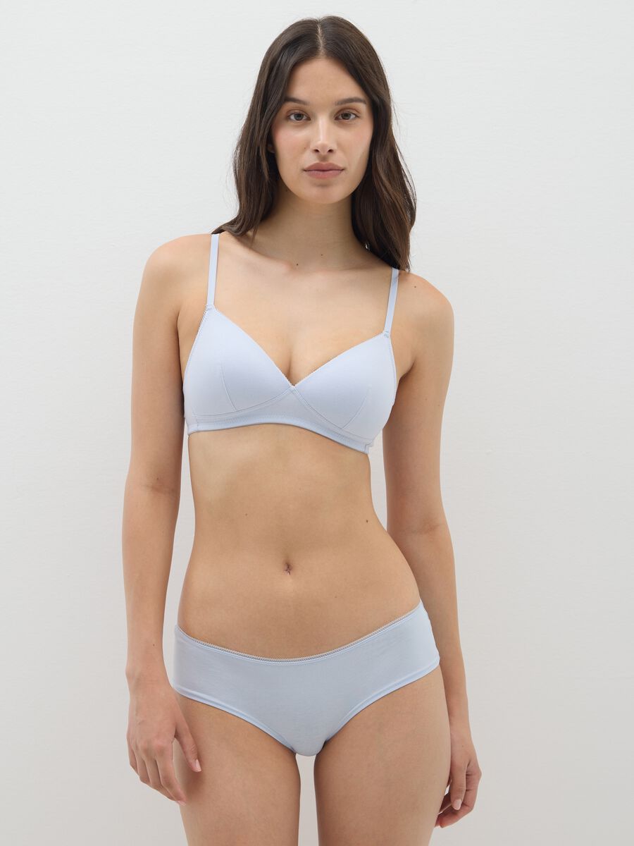 White Stretch Cotton Bra_0