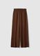 Wide leg brown jogger trousers in Lyocell and viscose blend_4