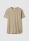 Beige short-sleeve t-shirt in pure Italian cotton_4