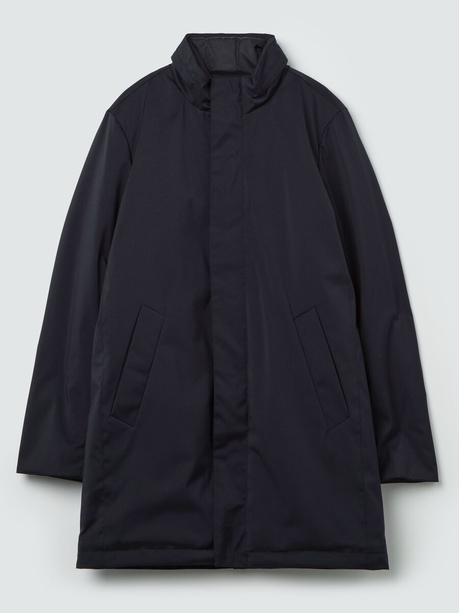 Giacca lunga a collo alto con gilet interno_4