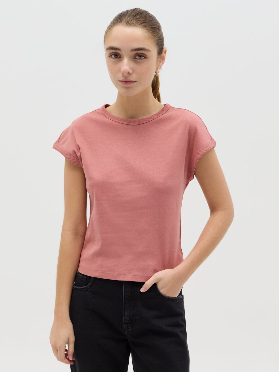 Pink T-shirt with kimono sleeves_0