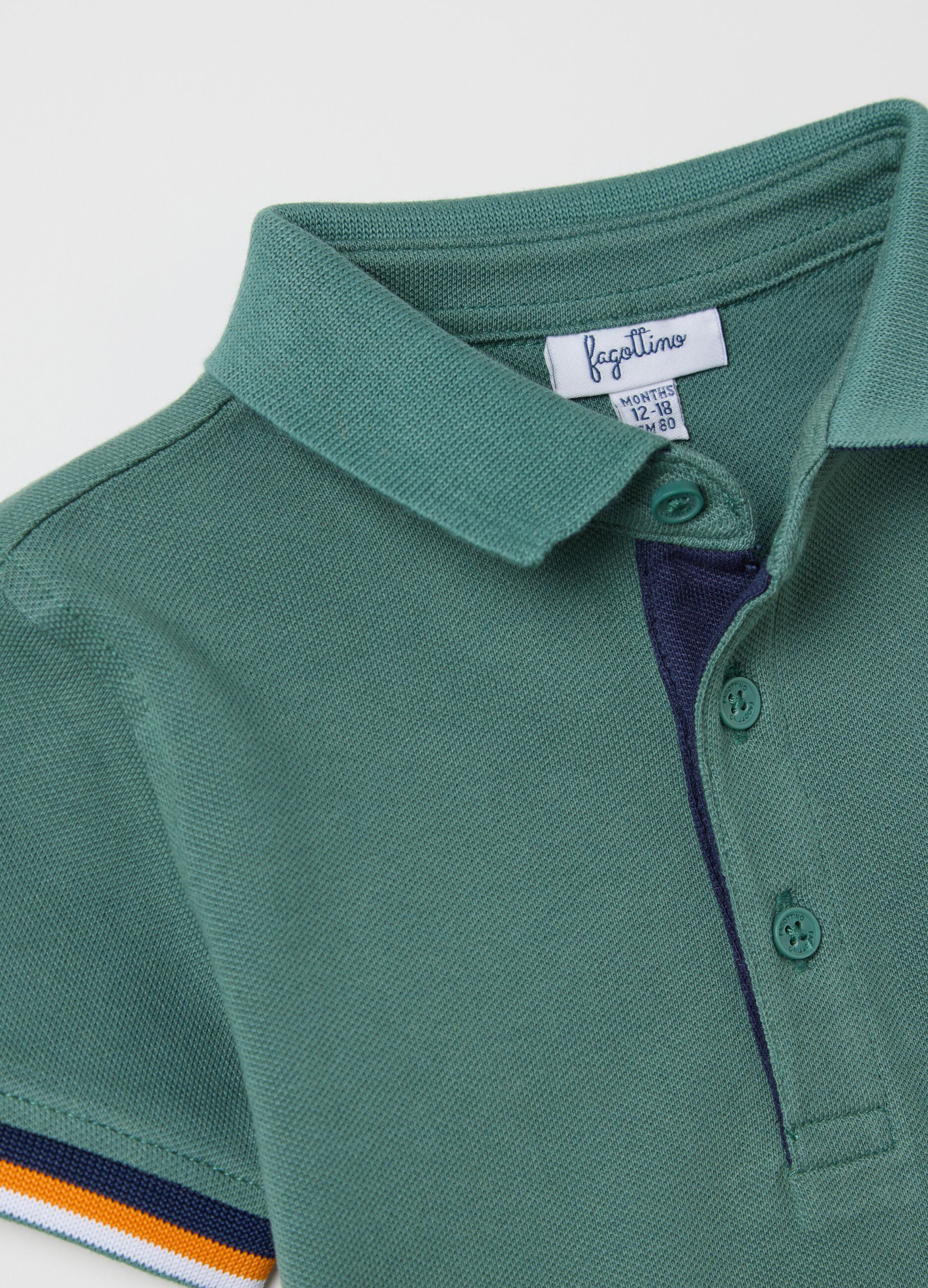 Piquet polo shirt with puppy print