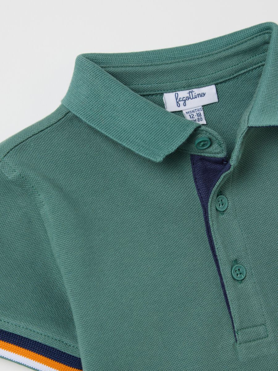 Piquet polo shirt with puppy print_3