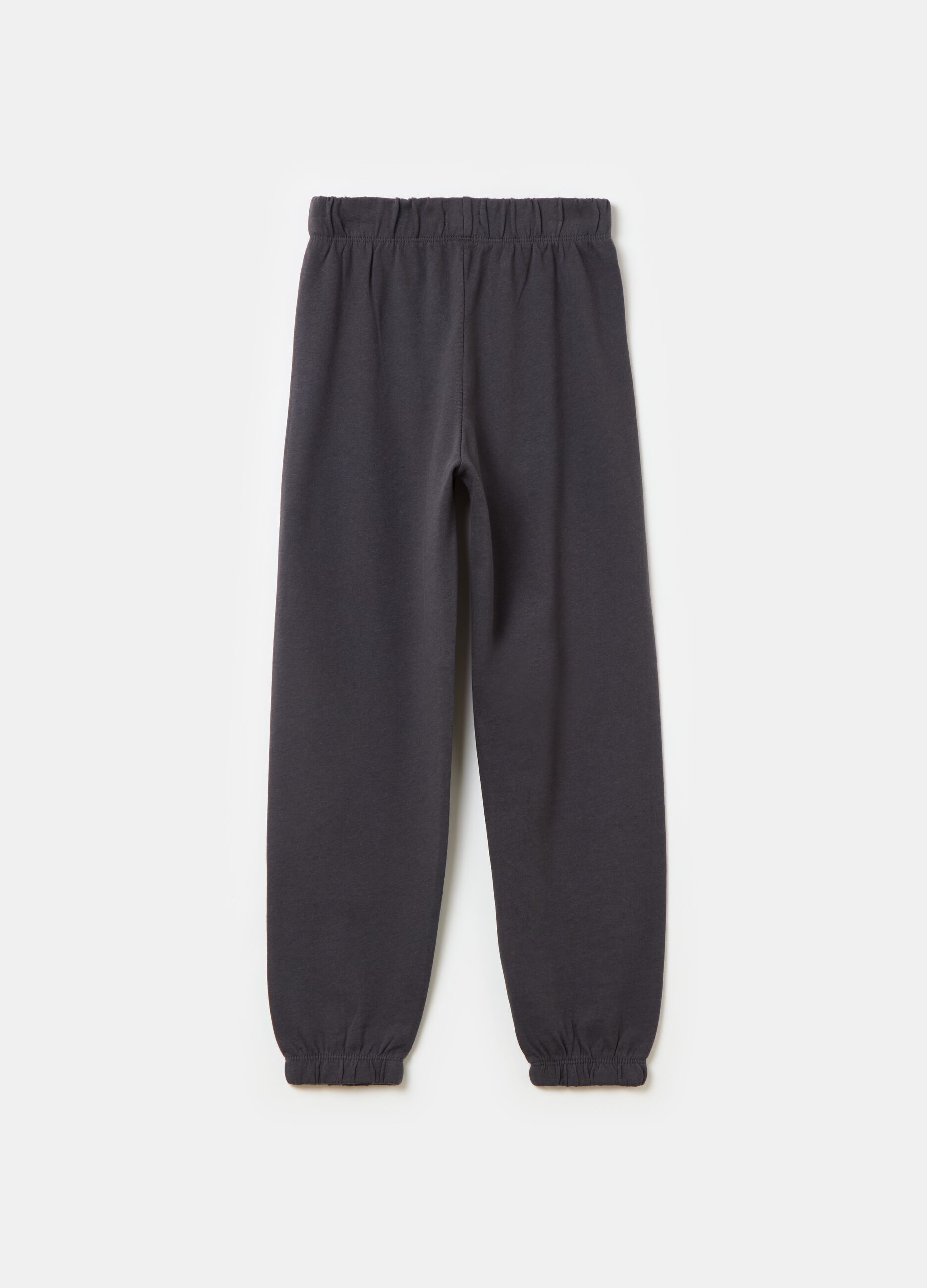 Fleece joggers with elasticated edging