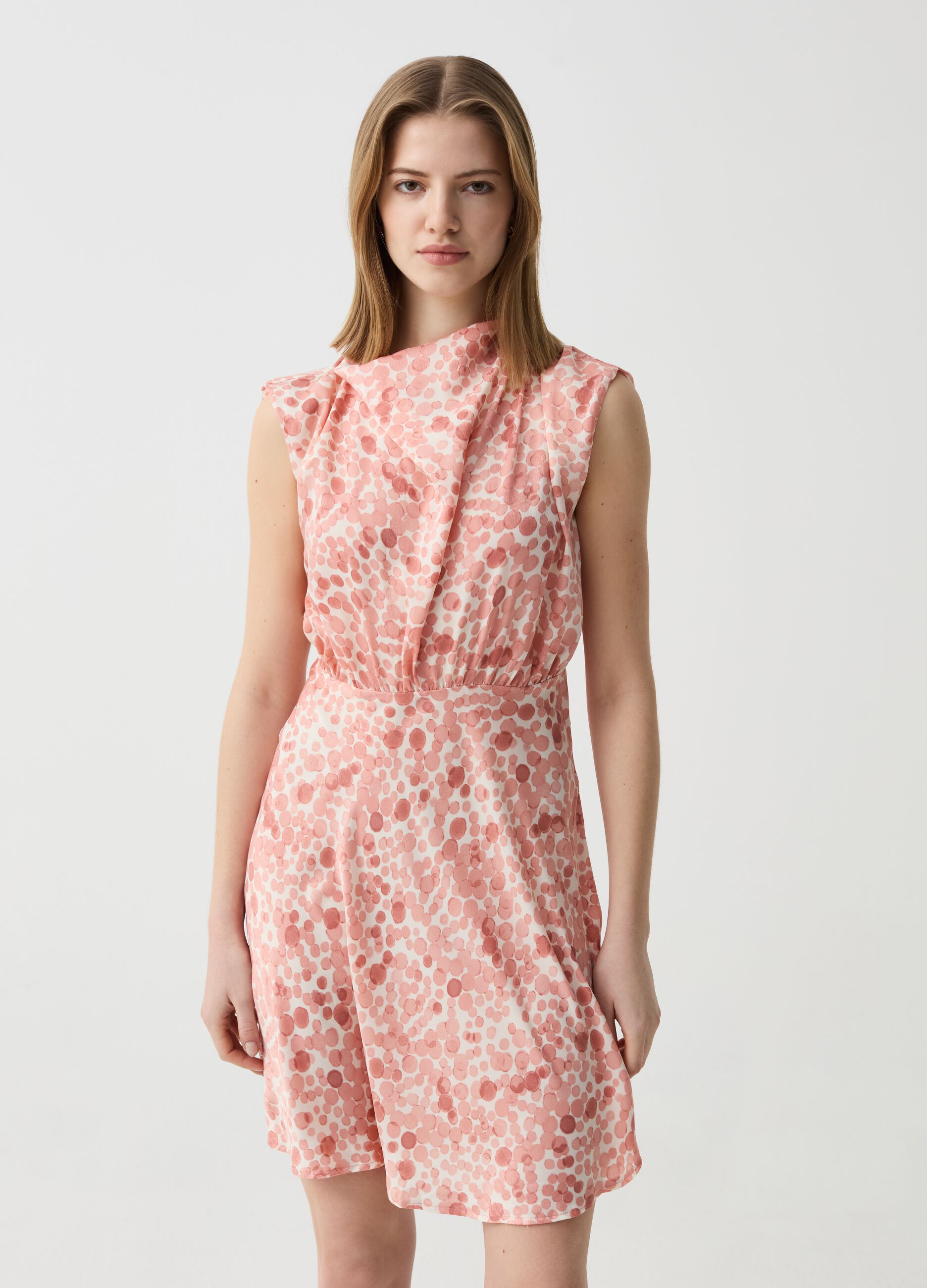 Ovs Abito smanicato in satin con drappeggio