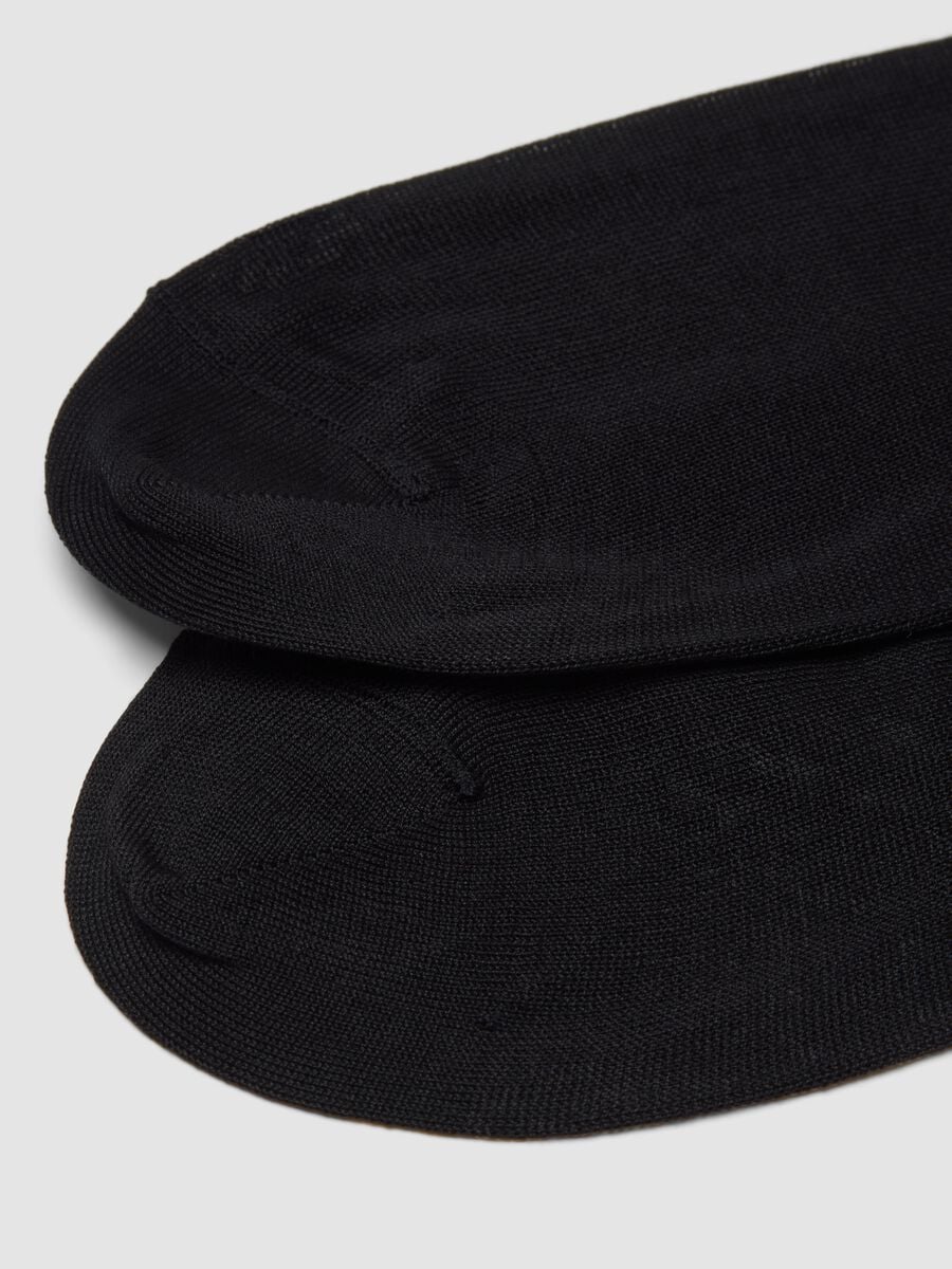 Black long socks in pure cotton_2