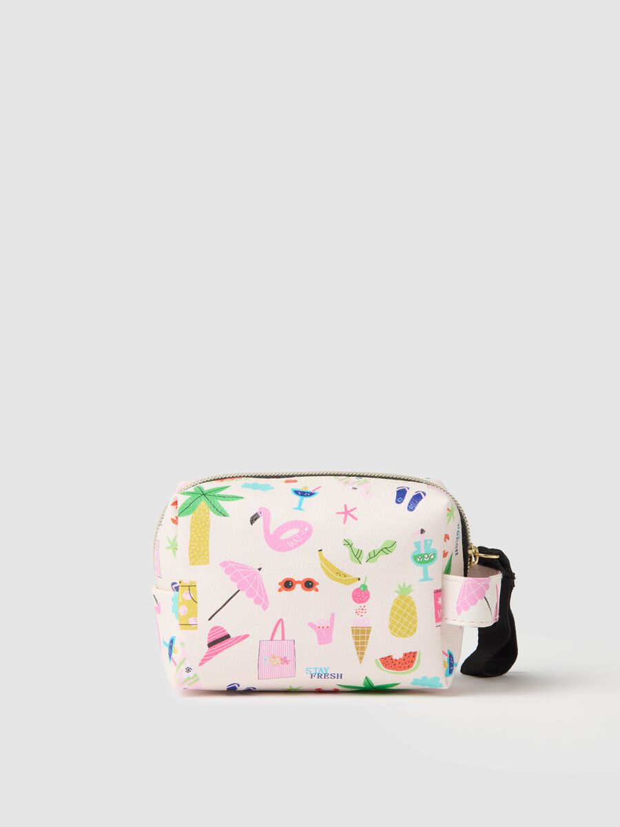 Women's multicoloured PVC vanity case with handle_1