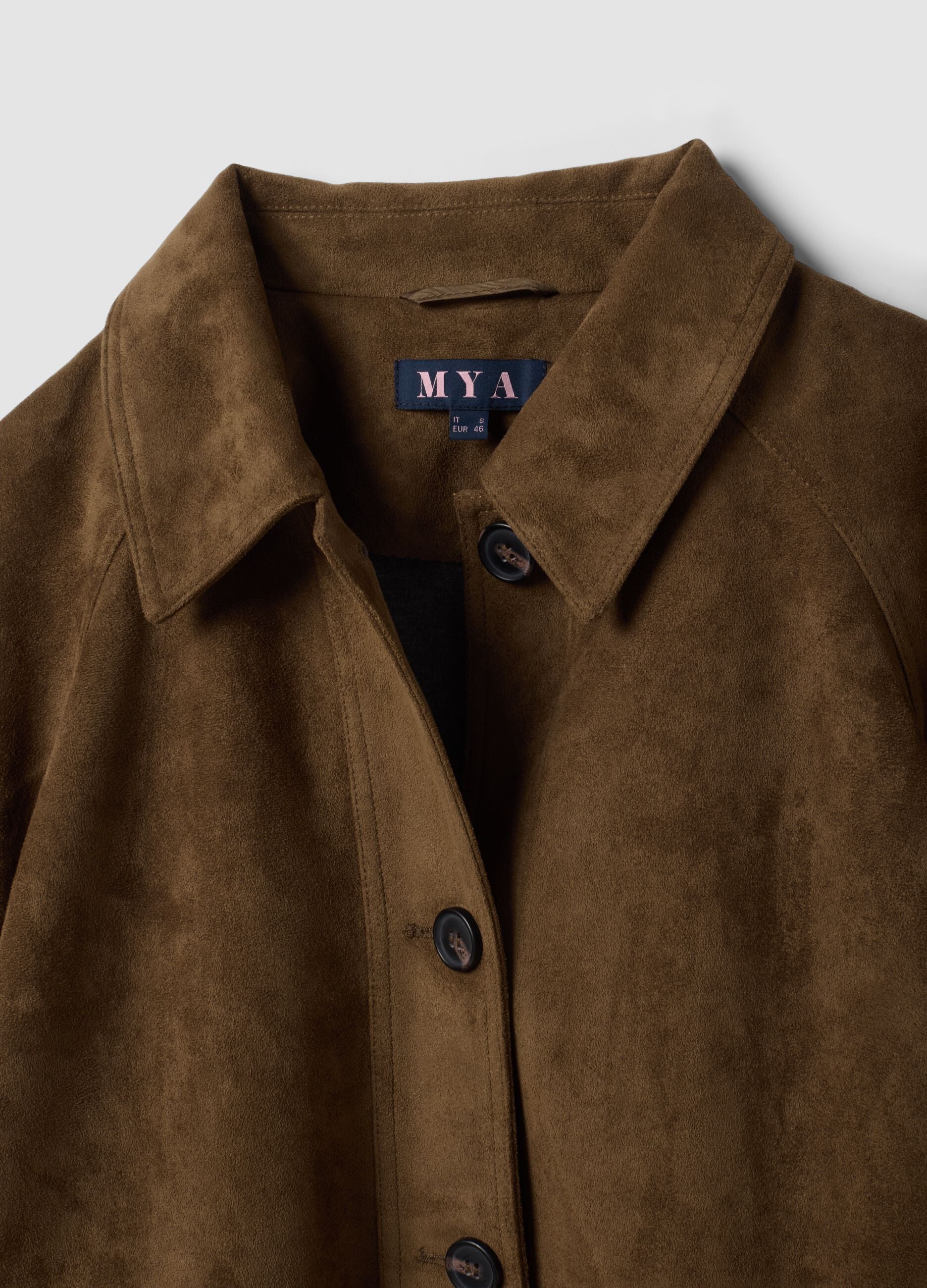 Brown regular-fit jacket with buttons