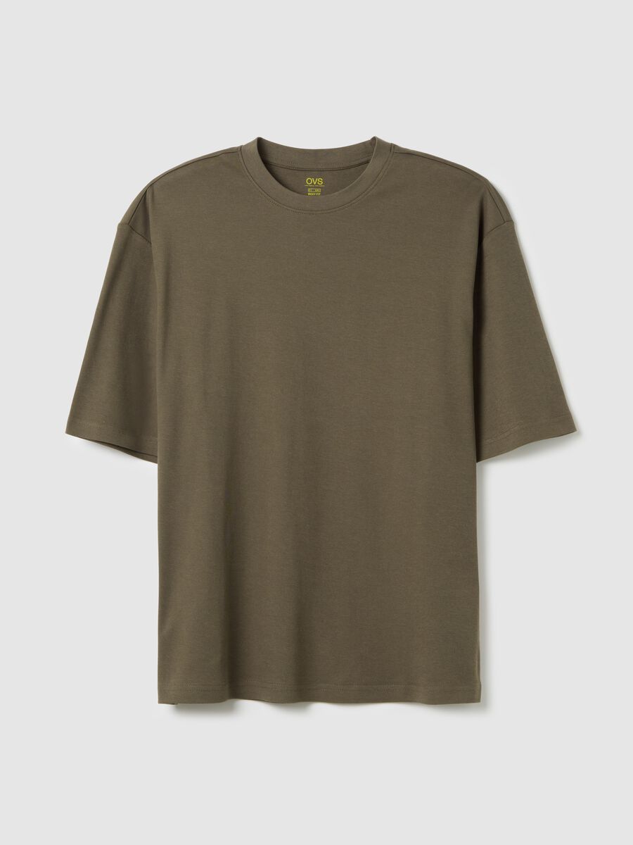 Boxy fit green pure cotton T-shirt_4
