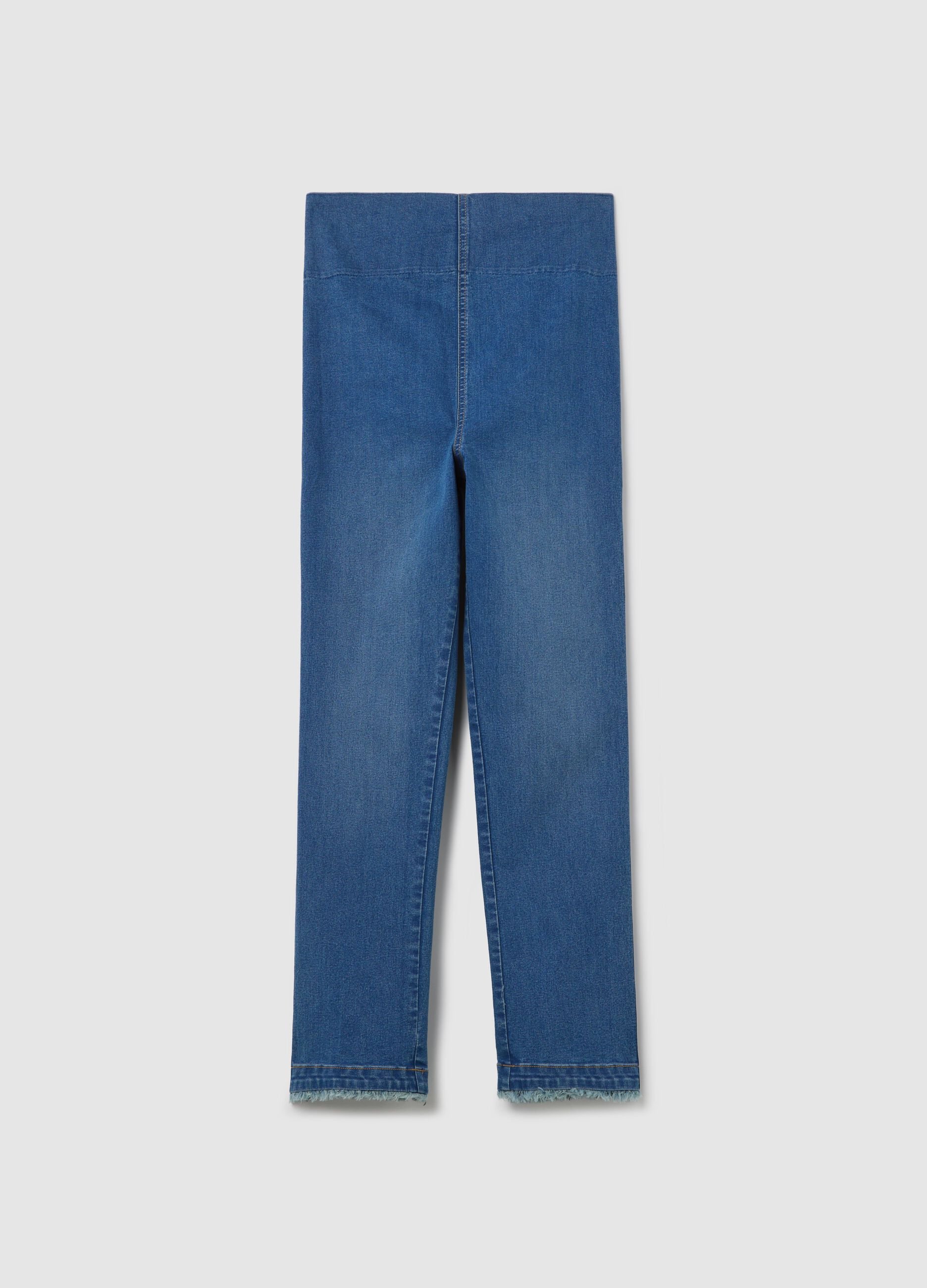 Cropped maternity treggings in denim