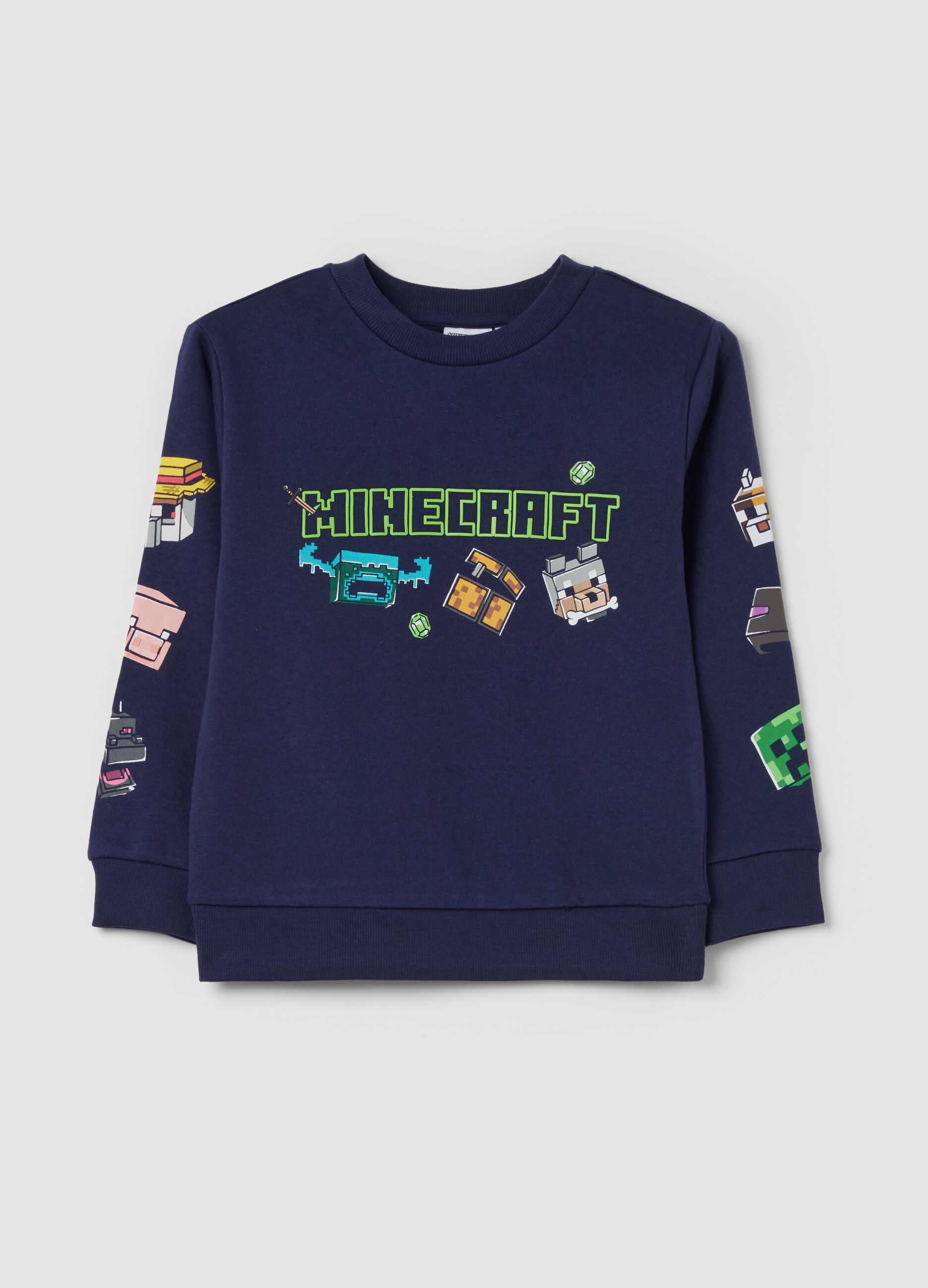 French terry sweatshirt with Minecraft print