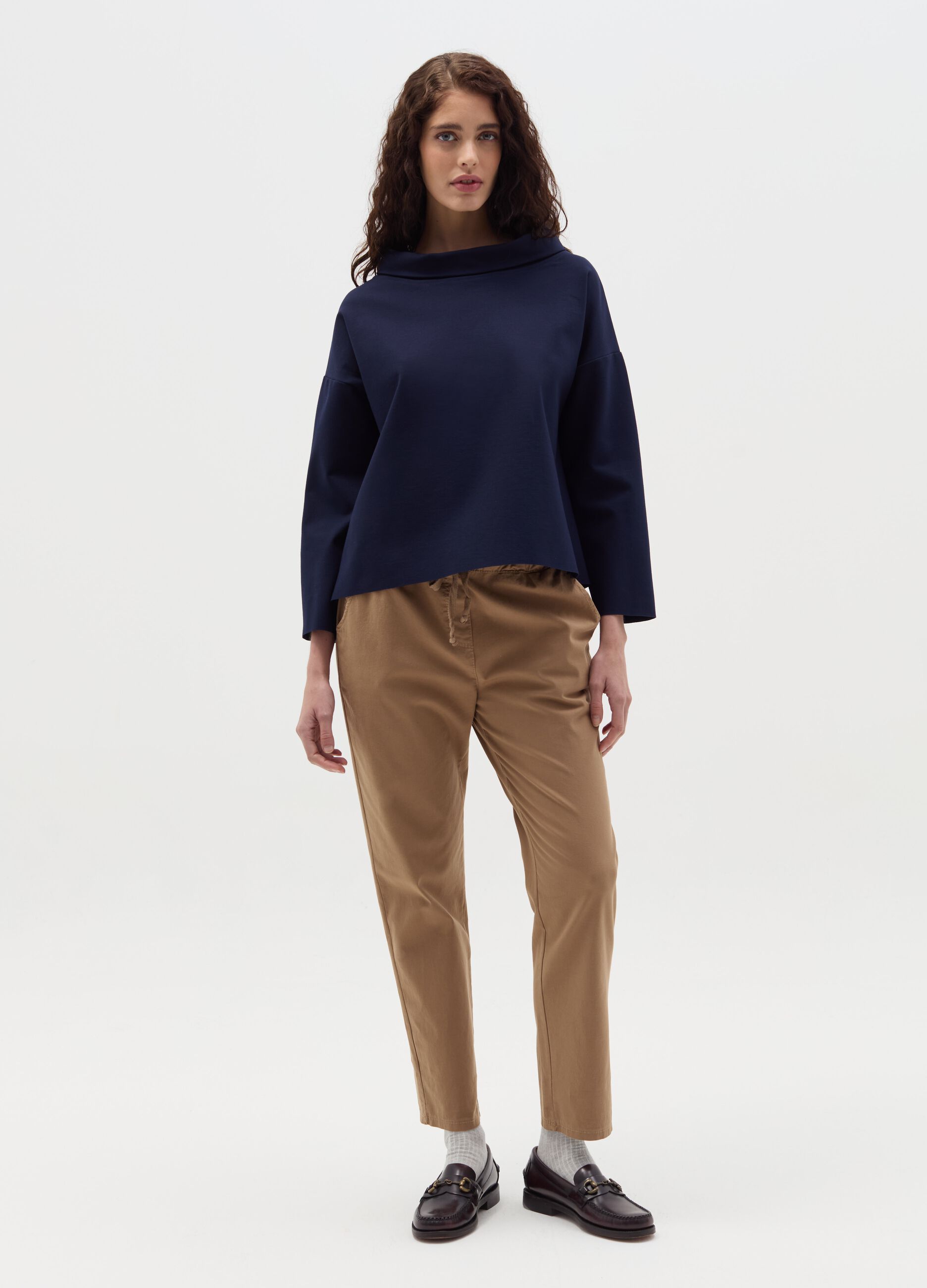 Stretch cotton jogger trousers