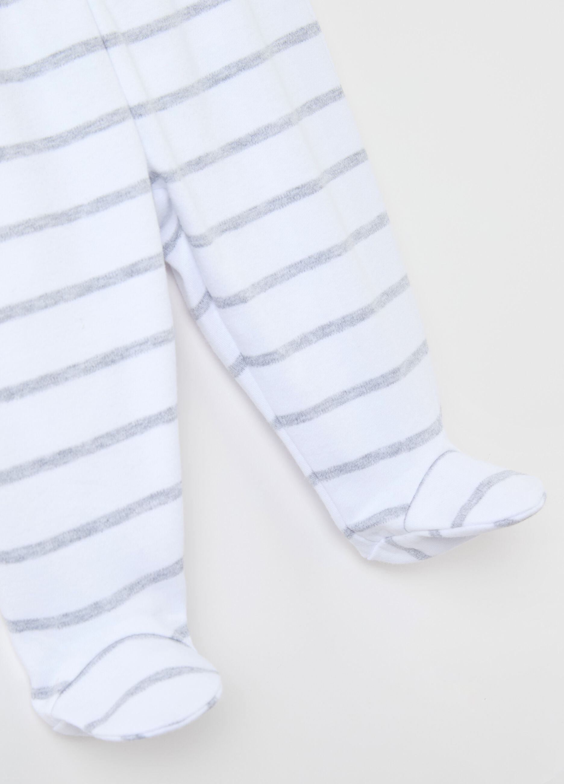 Top and baby leggings set in cotton with animals embroidery