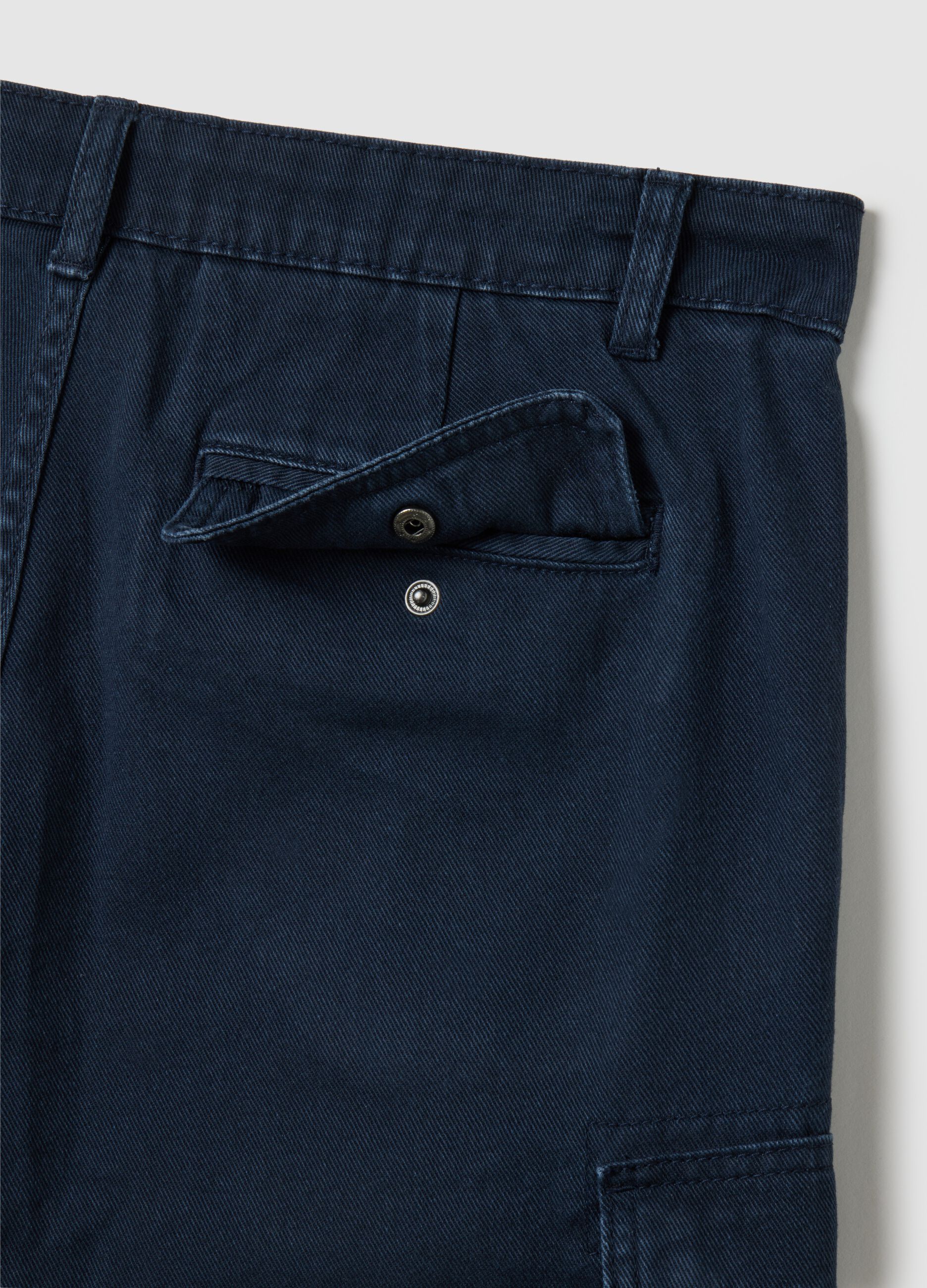 Men's pure cotton blue regular fit shorts