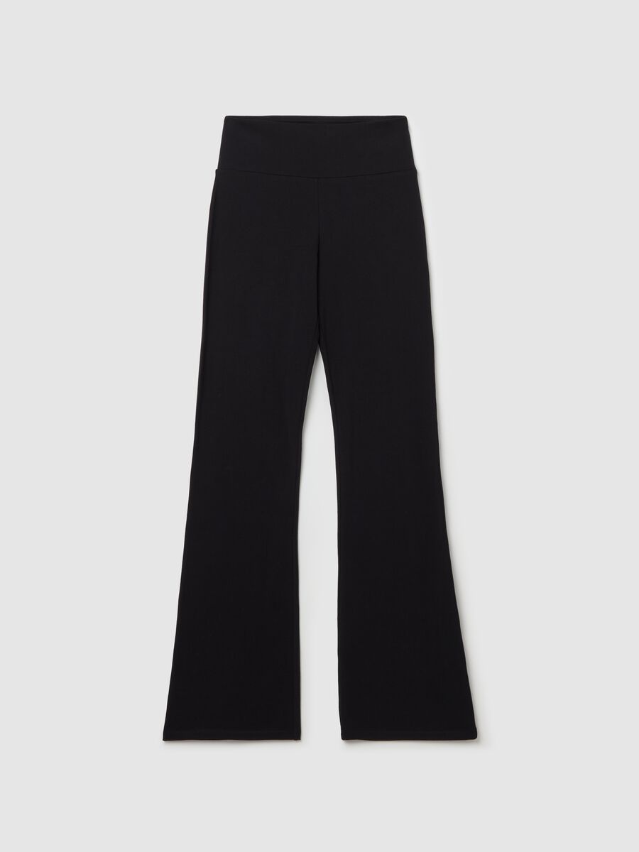 Flare-fit leggings in stretch cotton_4