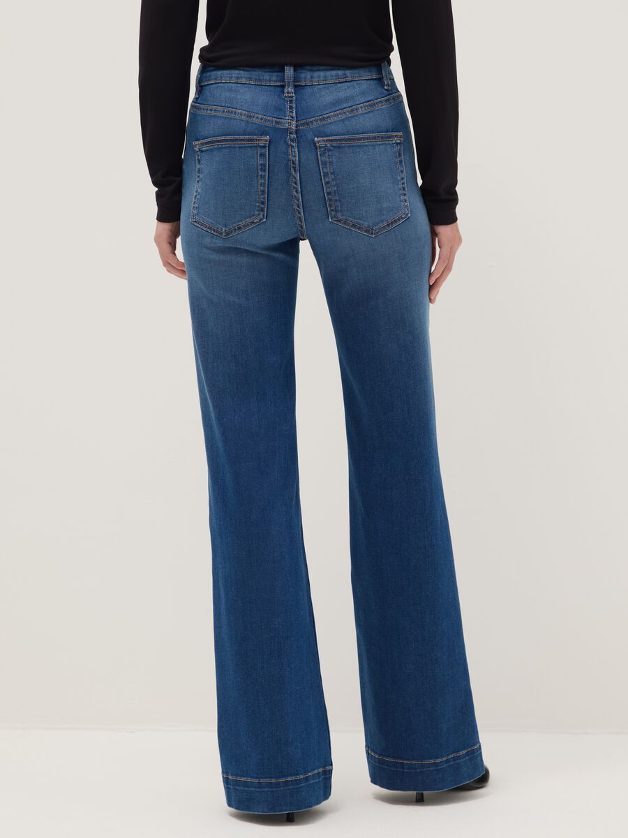 Blue denim bootcut jeans_2