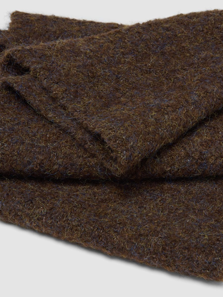 Blue and brown stretch wool scarf_2