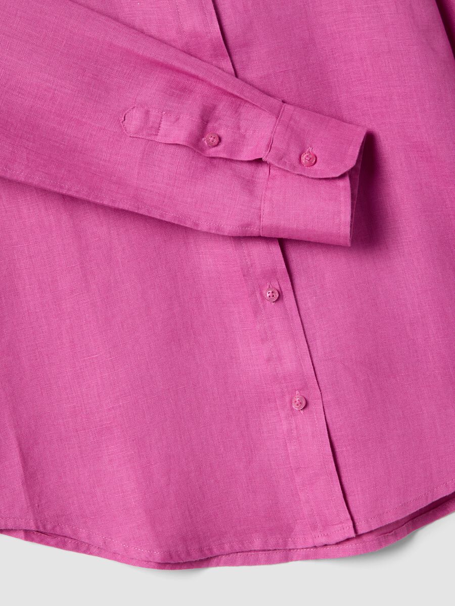 Pink Pure Linen Regular Fit Shirt_5