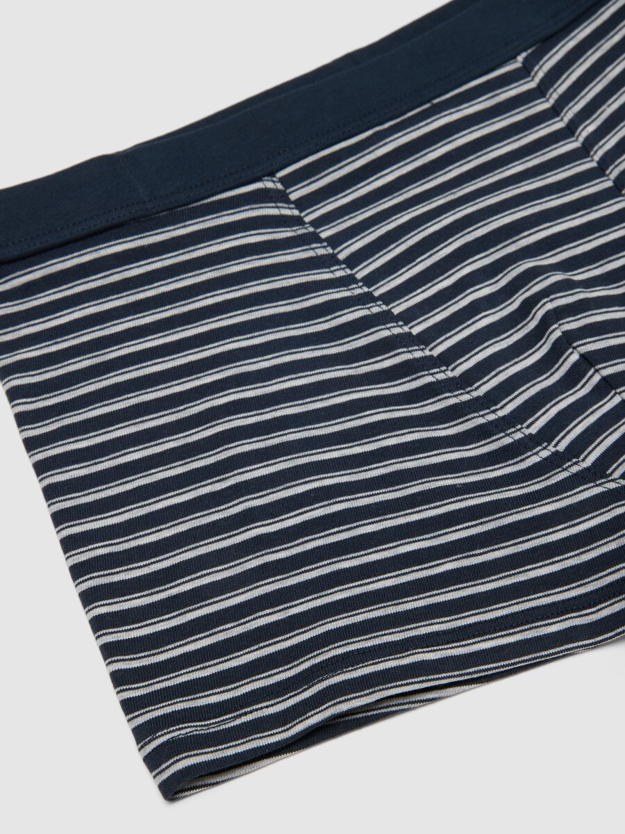 Regular fit multicoloured striped stretch cotton boys' boxers_2