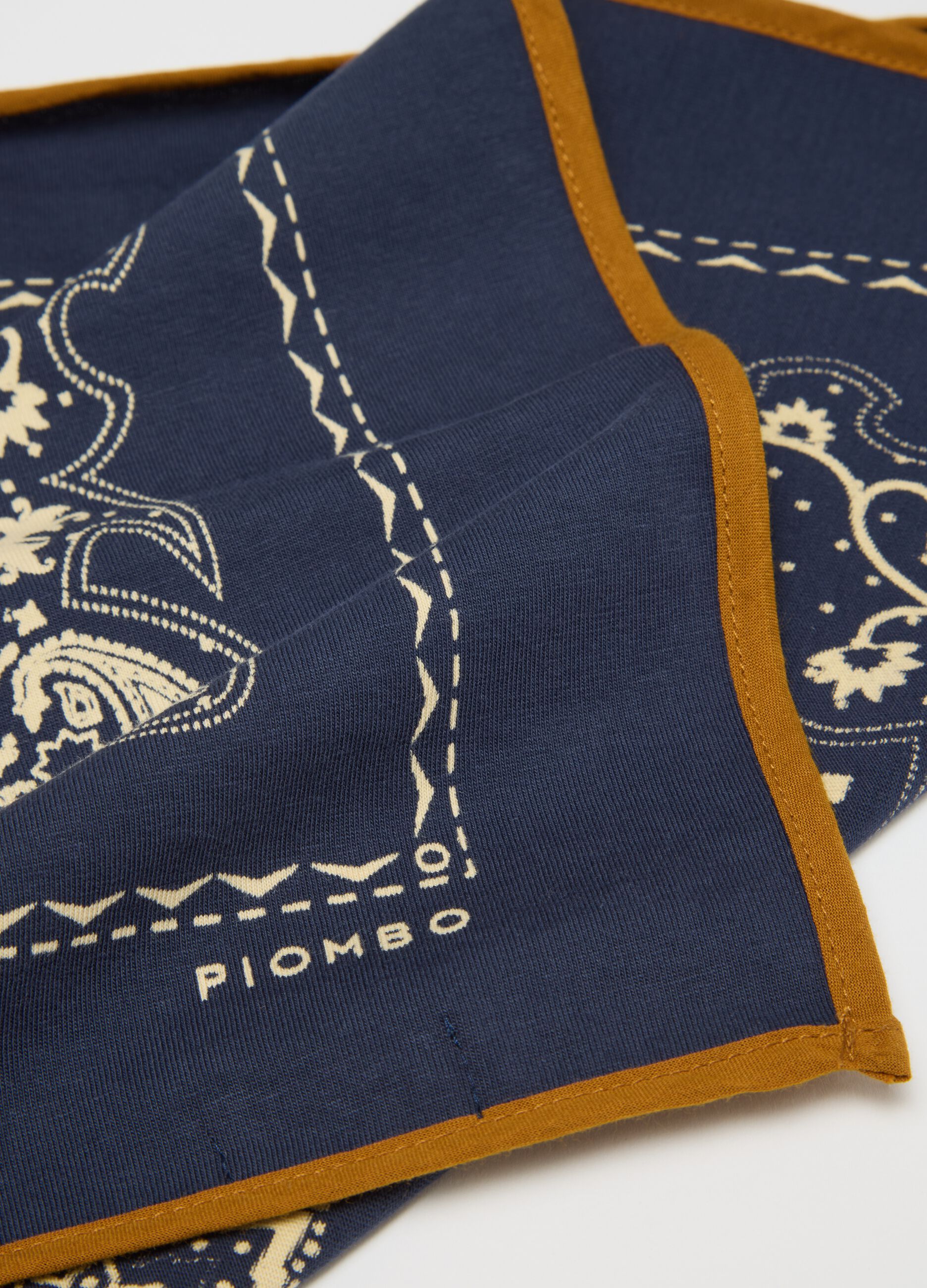 Bandana con con stampa paisley in cotone blu