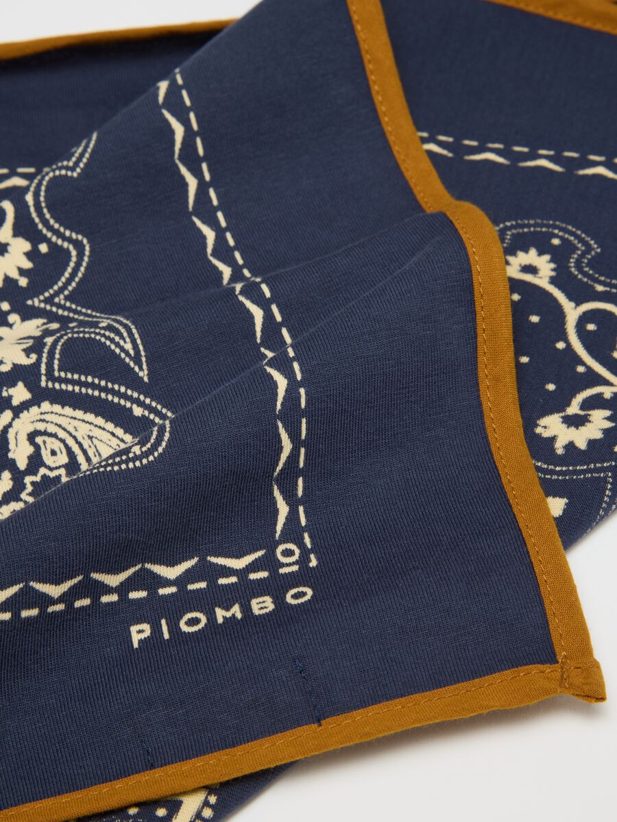 Bandana con con stampa paisley in cotone blu_2