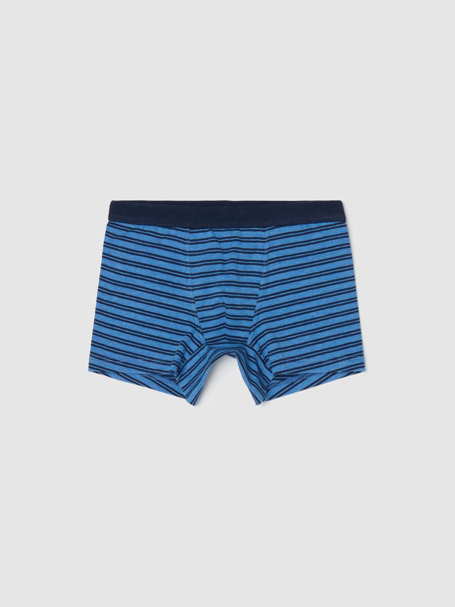 Striped midi boxer shorts in stretch cotton_0
