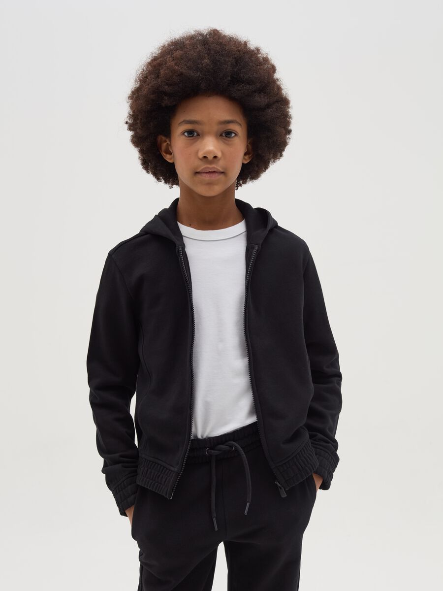 Full-zip Essential in French Terry con cappuccio _0