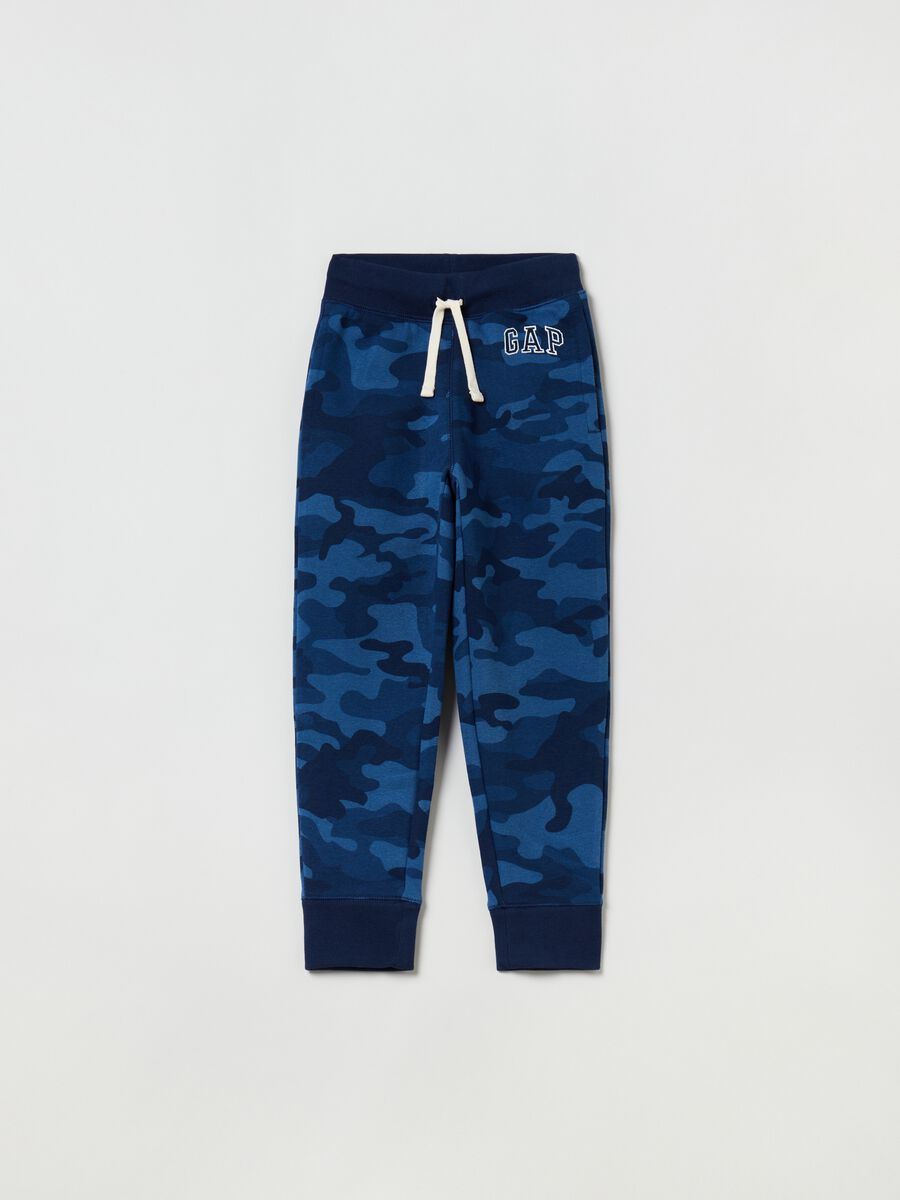 Plush camo joggers with embroidered logo_0