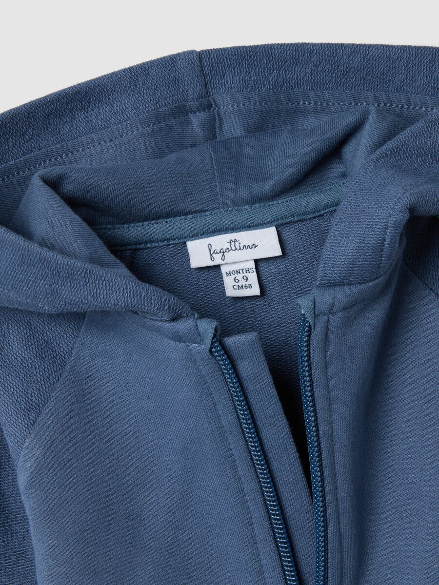 Blue pure cotton sweatshirt and trouser set for babies_2