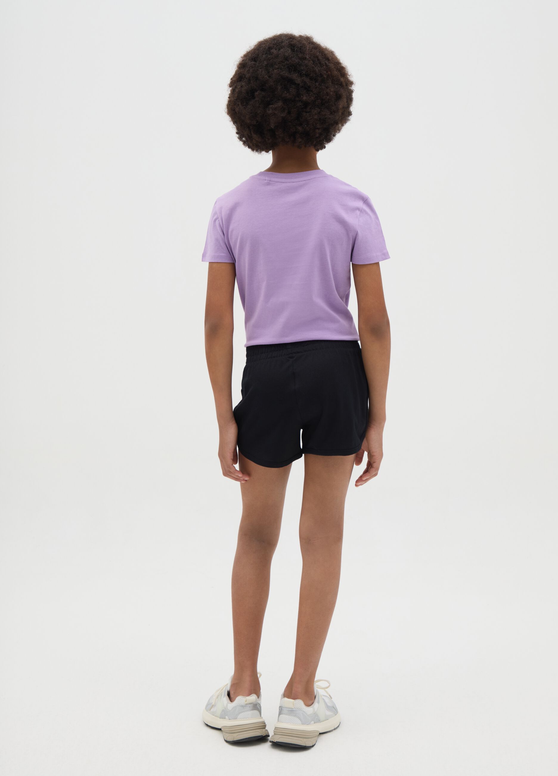 Shorts in felpa con stampa lettering