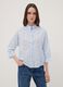 Camicia azzurra traforata in puro cotone con collo coreano regular fit_0