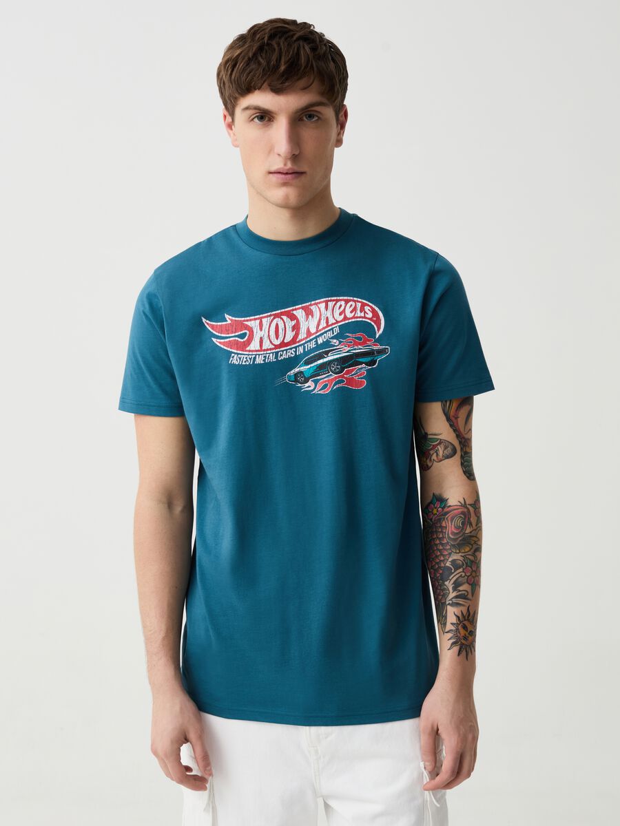 T-shirt girocollo con stampa Hot Wheels_1