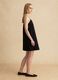 Black slip dress in cotton-linen blend_0