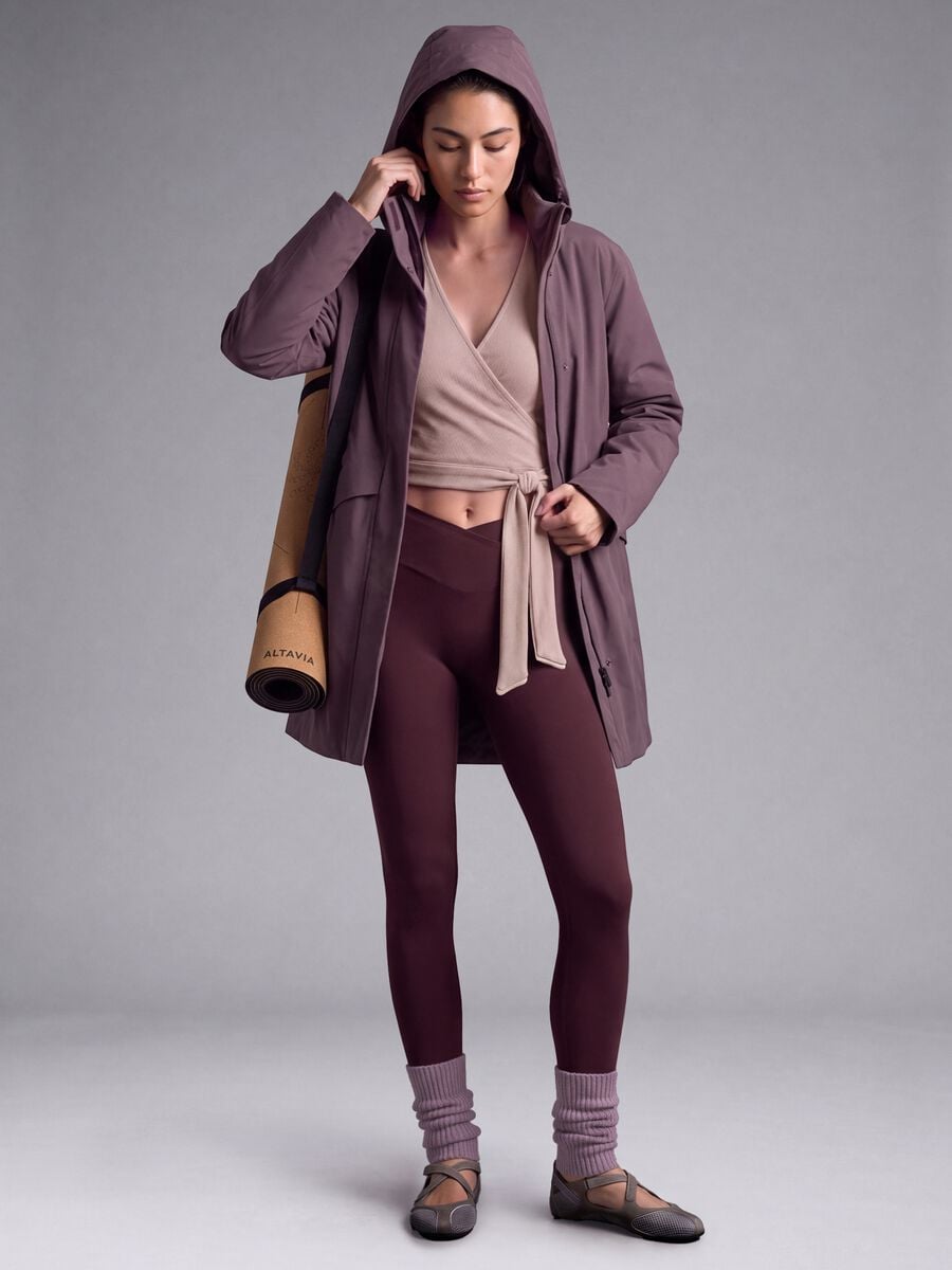 Parka viola imbottito idrorepellente e traspirante con cappuccio ALTAVIA STUDIO_0