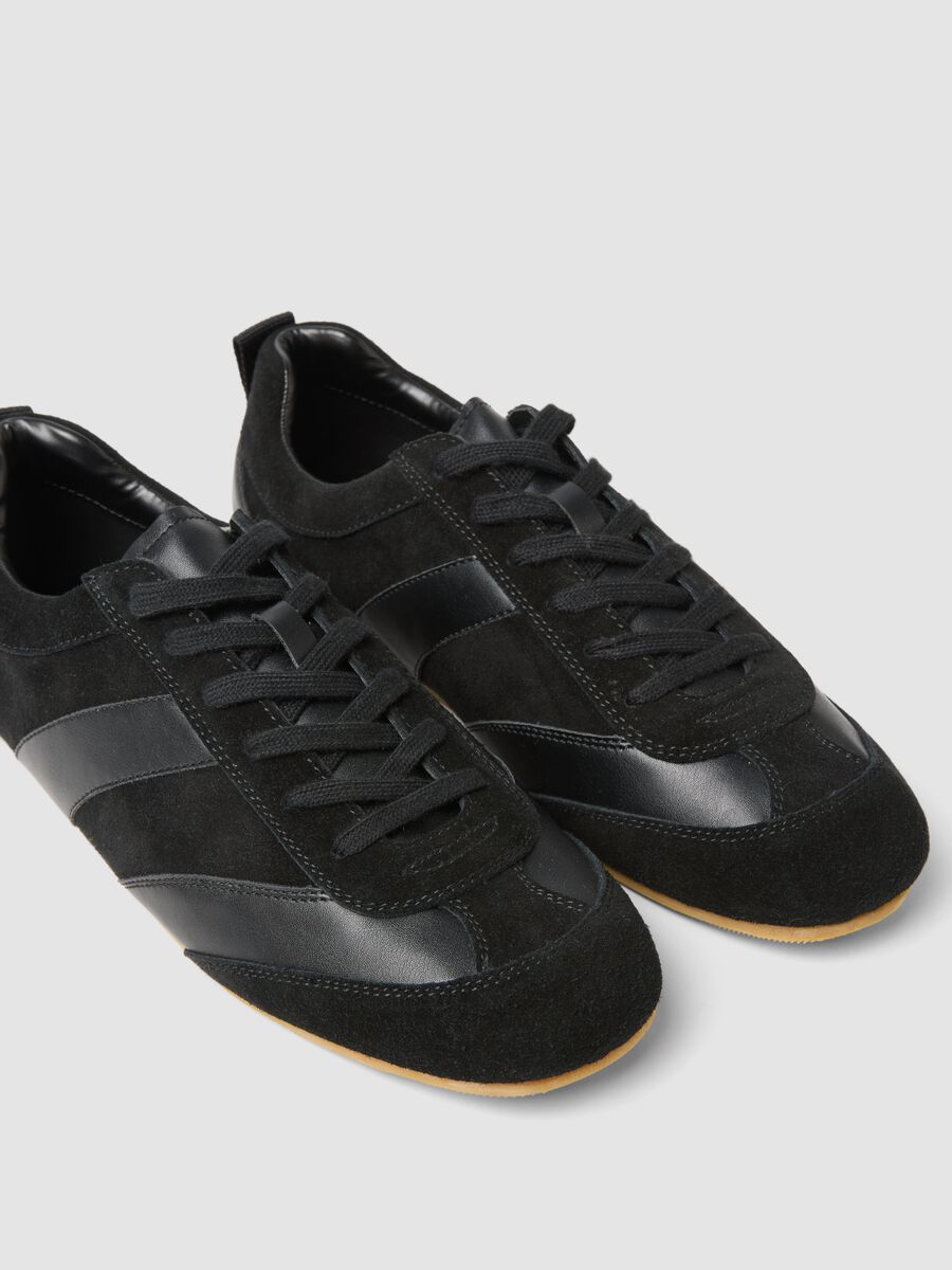 Black real leather sneakers_1