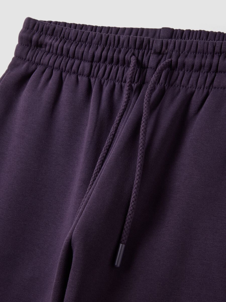 Purple cotton-blend jogger trousers with elasticated waist, regular fit_6
