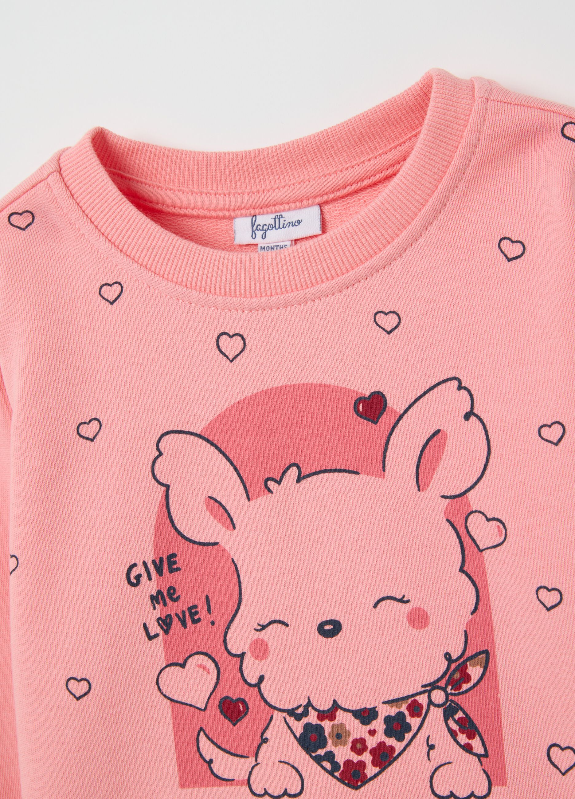 Children's pink pure cotton sweater regular fit