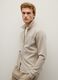 Beige cotton blend zip-up sweatshirt with regular fit_0