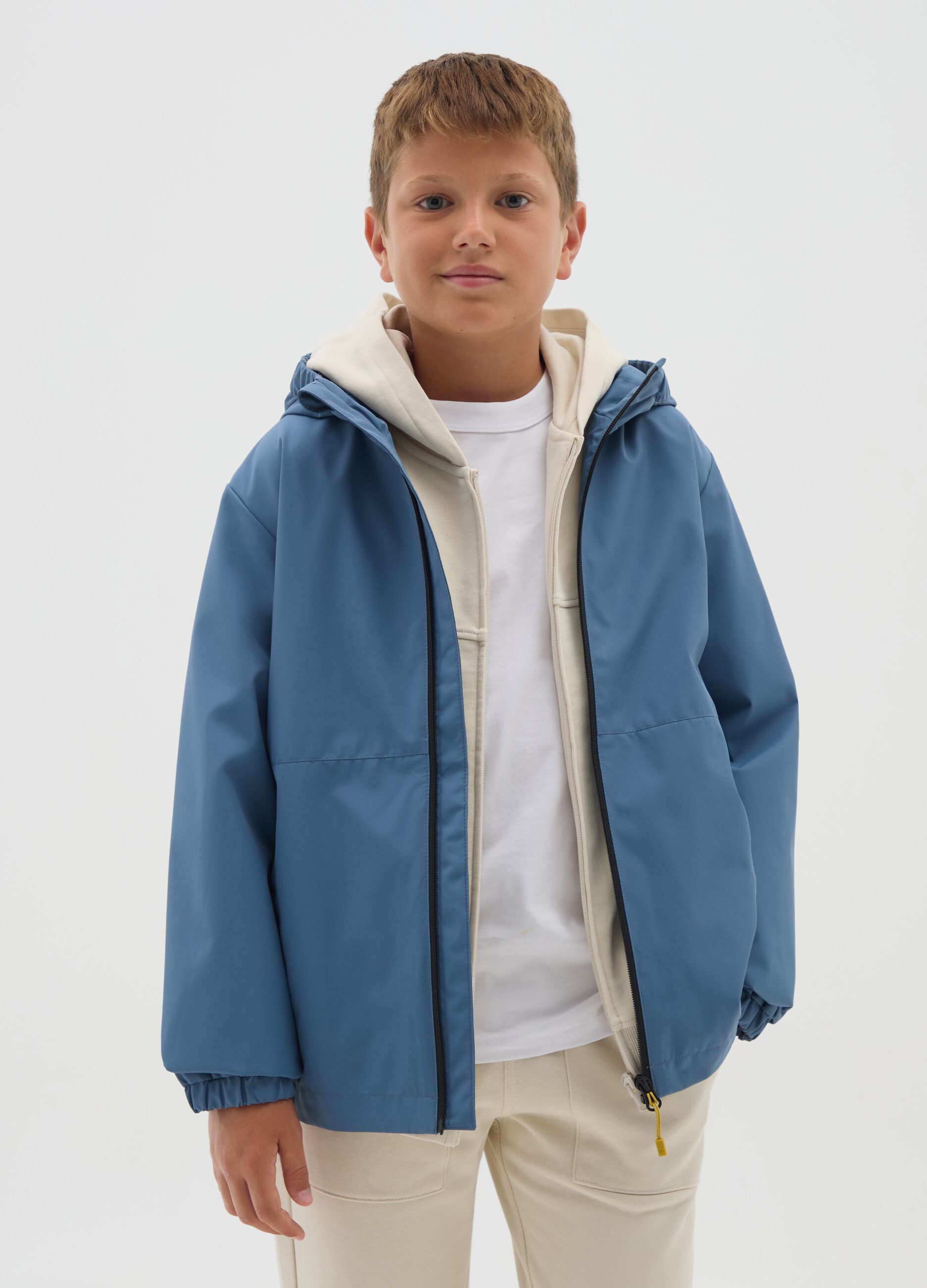 Boys' jacket in blue fabric regular fit