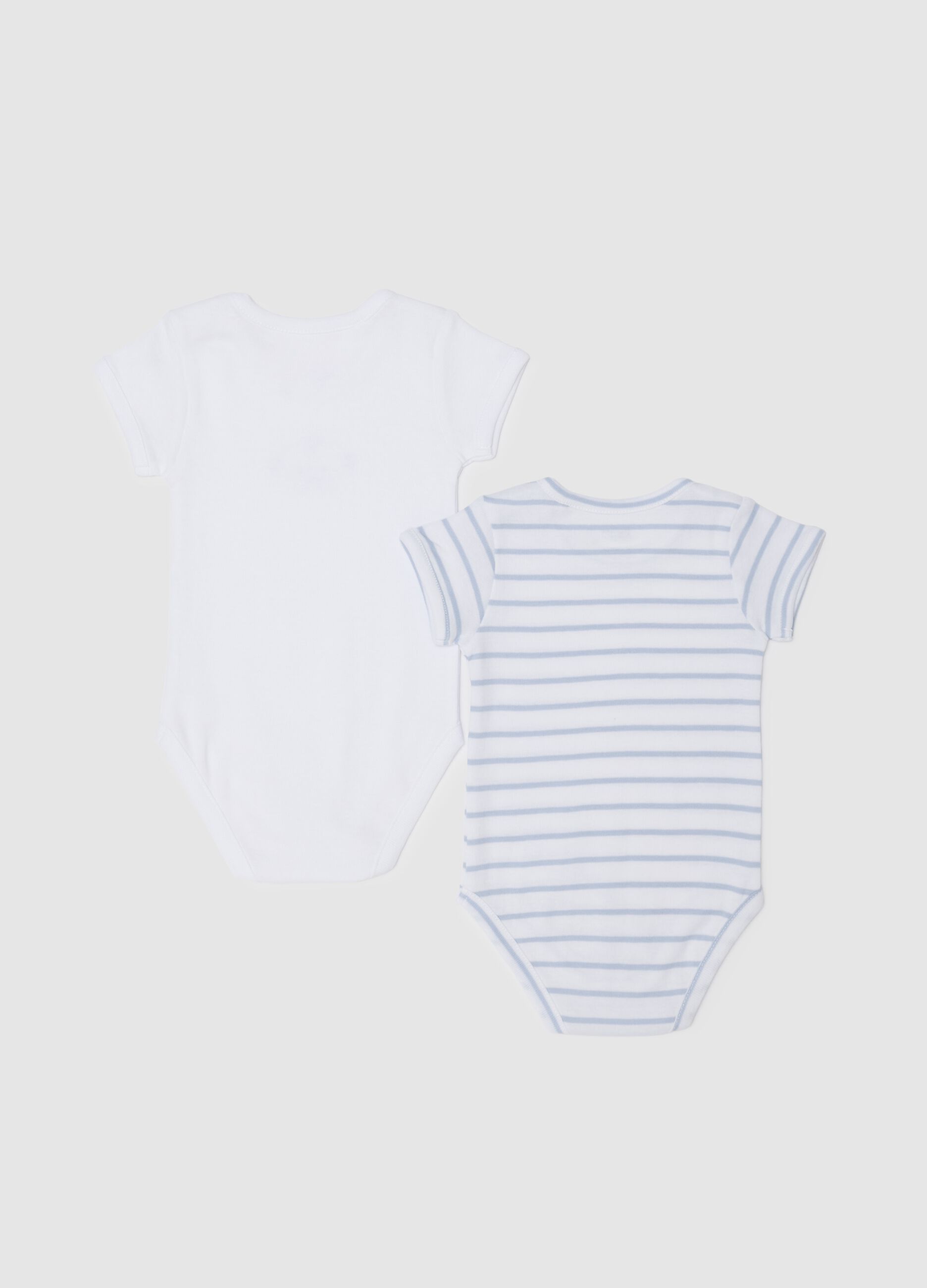 Newborn multicolour pure cotton bodysuit twin pack
