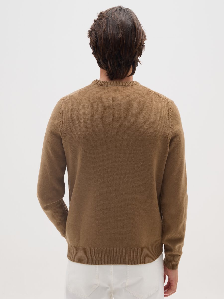 Brown crewneck sweater regular fit_2
