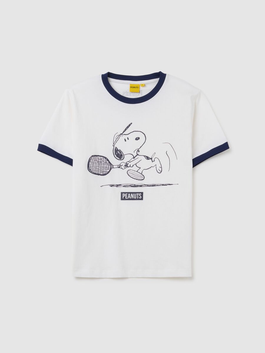 Women's multicolour pure cotton T-shirt with regular fit and Snoopy print_0